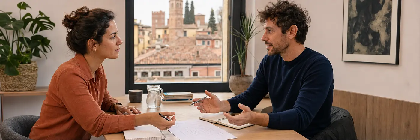 Sessione di mental coaching in uno studio professionale a Verona