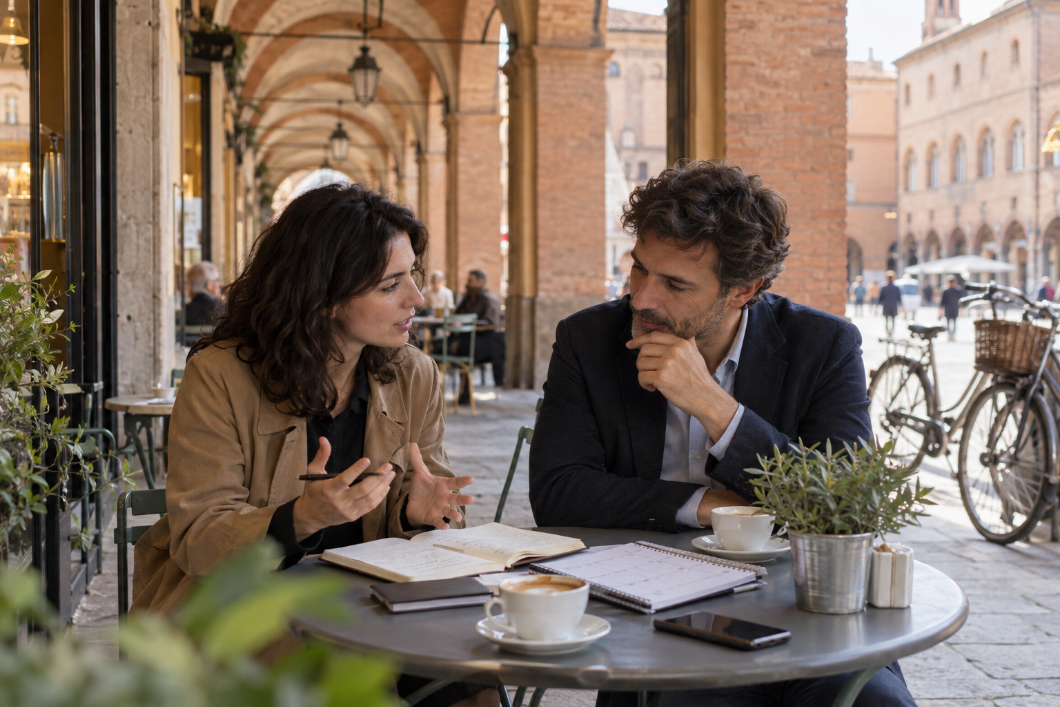 Sessione di mental coaching sotto i portici in Emilia-Romagna
