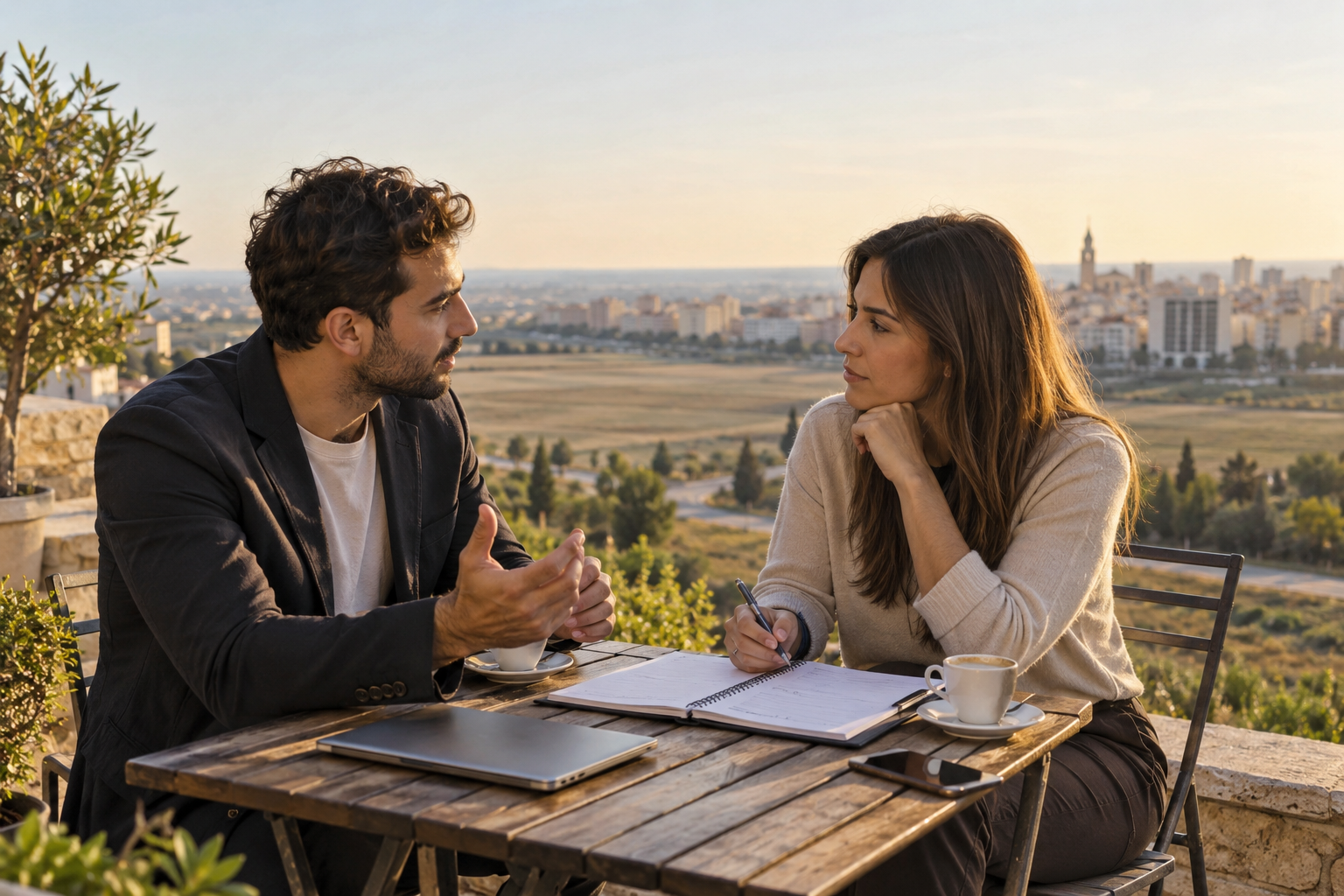 Incontro di mental coaching con vista sulla pianura intorno a Foggia