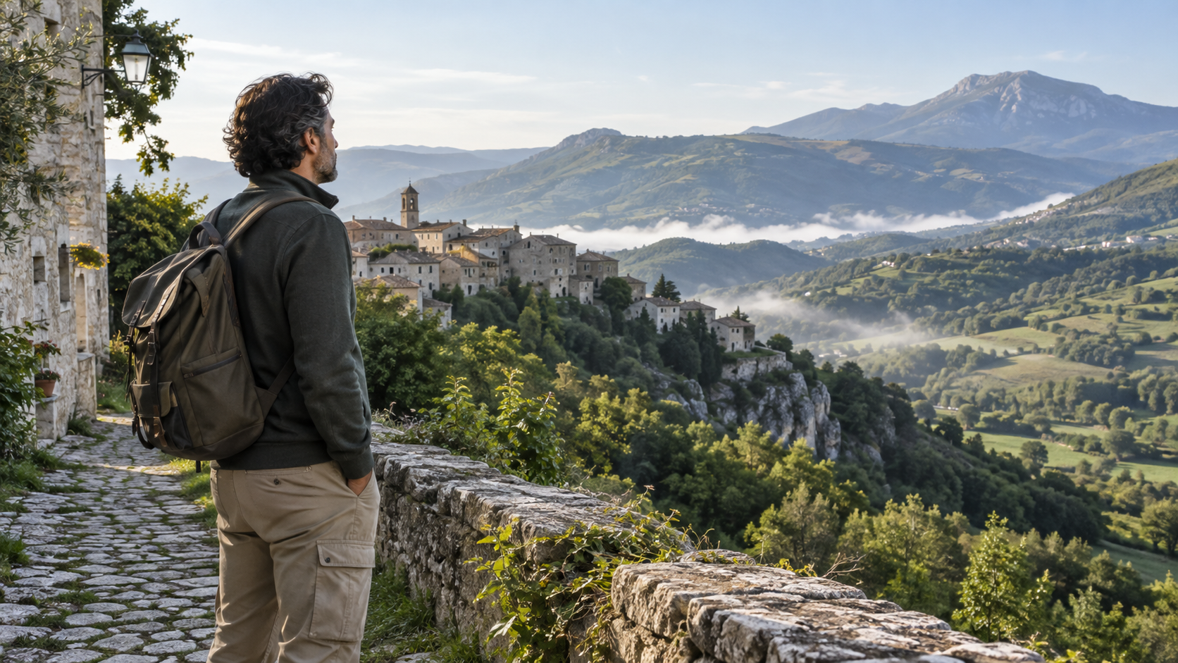 Professionista affacciato sulle colline e sui borghi del Molise