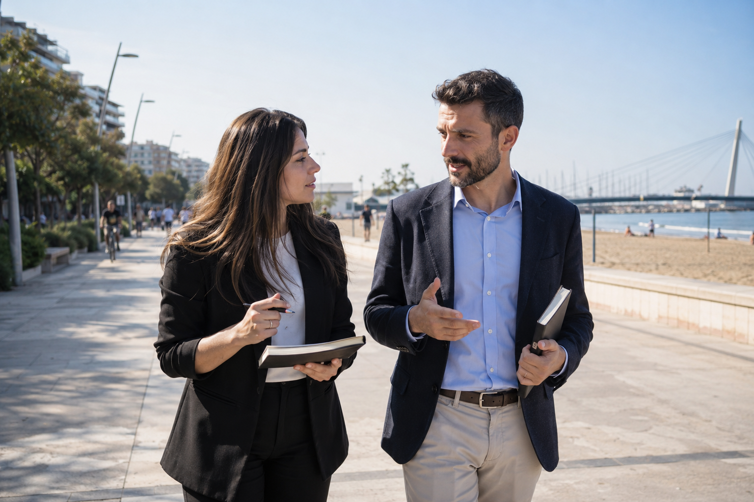 Professionista sul lungomare nell'area di Pescara